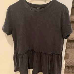 Charcoal Peplum Top